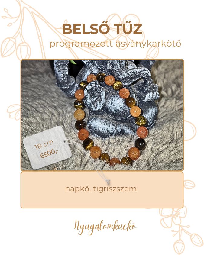 Belső tűz ásványkarkötő - Nyugalomkuckó