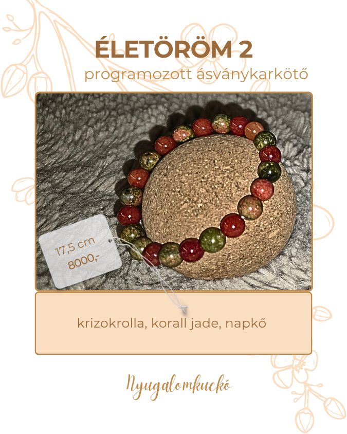 Életöröm 2 ásványkarkötő - Nyugalomkuckó
